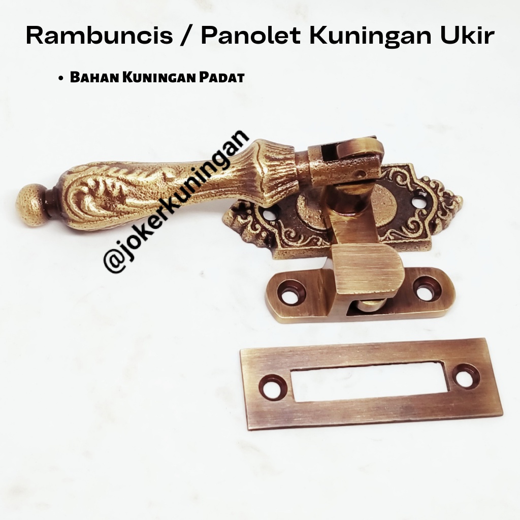 Jual Grendel jendela Grendel pintu Rambuncis JUMBO Kuningan Ukir Tebal ...