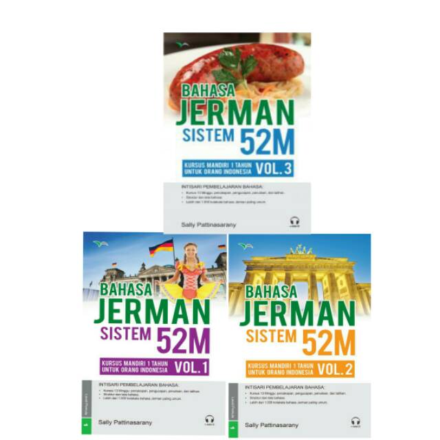 Jual Paket 3 Buku Belajar Bahasa Jerman Sistem 52M Vol. 1 , 2 & 3 + CD ...