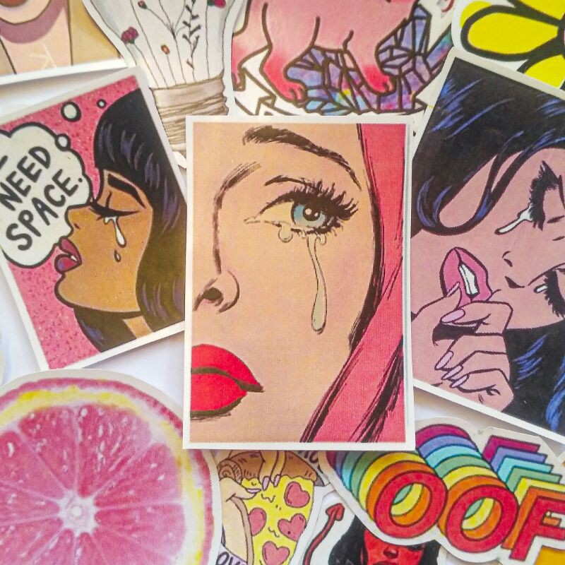 Jual Sad Girl Waterproof Sticker Pack include 24 pcs Aesthetic | Shopee ...