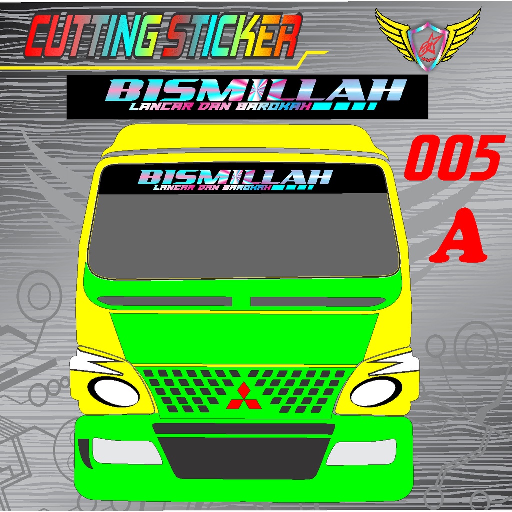 Jual JUAL STICKER CUTTING BISMILLAH CUSTOM KACA DEPAN TRUCK MOBIL ...