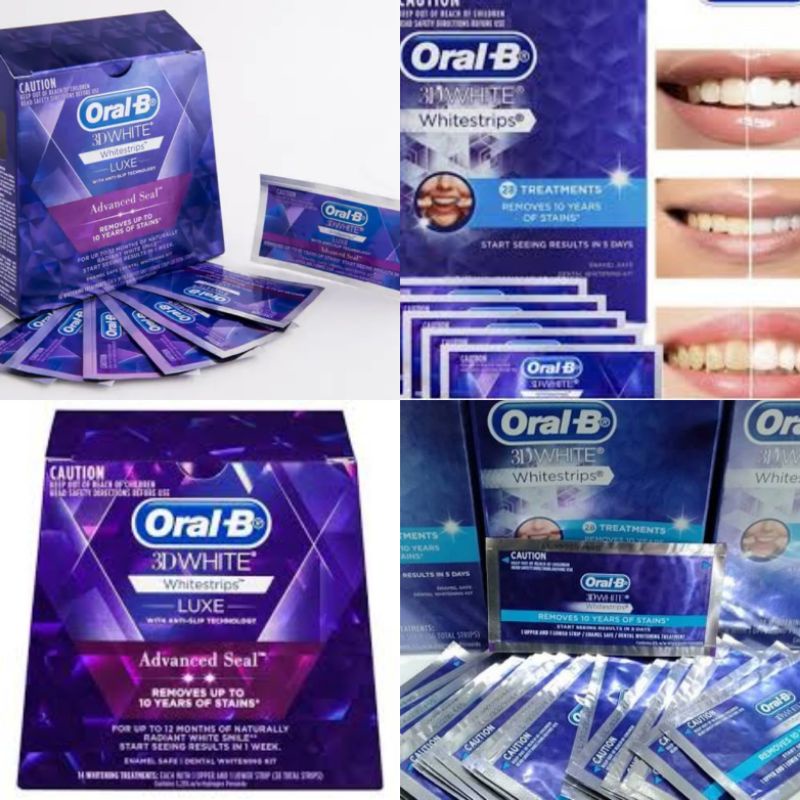 Jual Oral B Whitestrip, Whitening Strip 3D, Pemutih Gigi Whitestrips ...