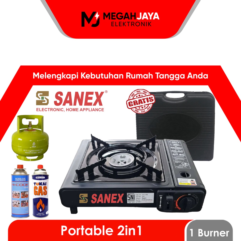 Jual KOMPOR SANEX BBQ / CAMPING PORTABLE SANEX 2 IN 1 / PAKET KOMPOR ...