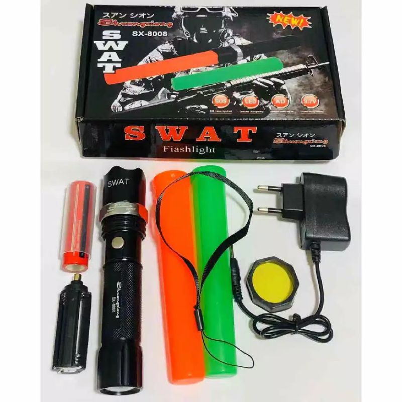 Jual Senter Swat Police Led Flashlight 8008 | Shopee Indonesia