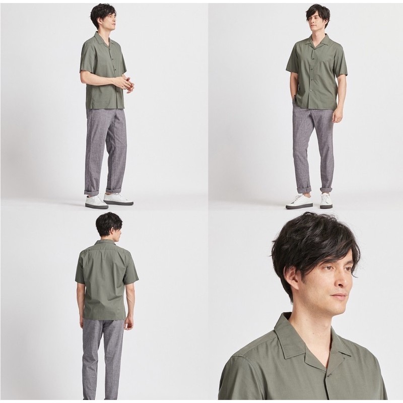 Jual UNIQLO KEMEJA KATUN MODAL KERAH TERBUKA | Shopee Indonesia