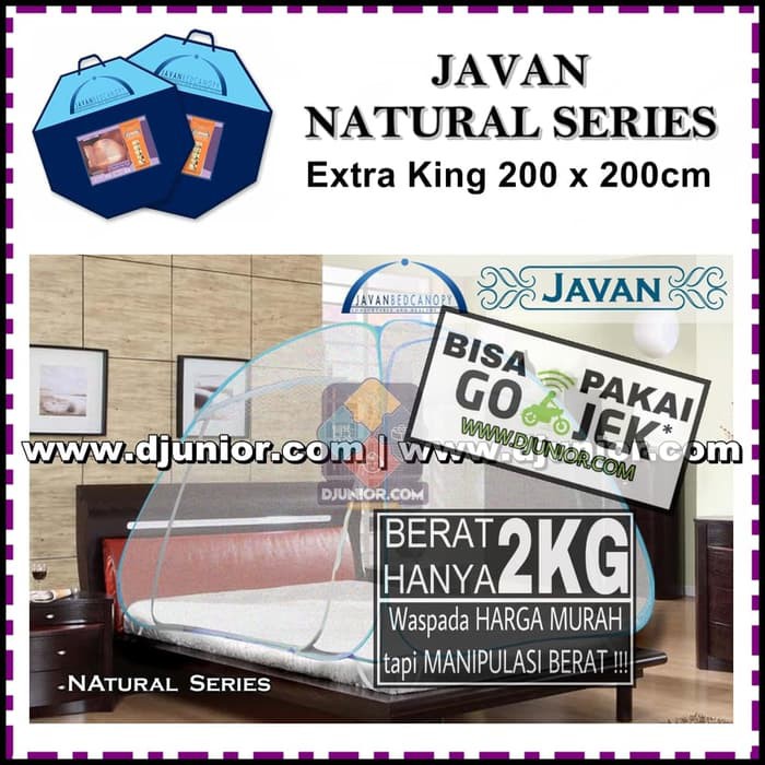 Jual JAVAN BED CANOPY EXTRA KING NATURAL 200x200 KELAMBU ANTI NYAMUK XTRA Biru Shopee