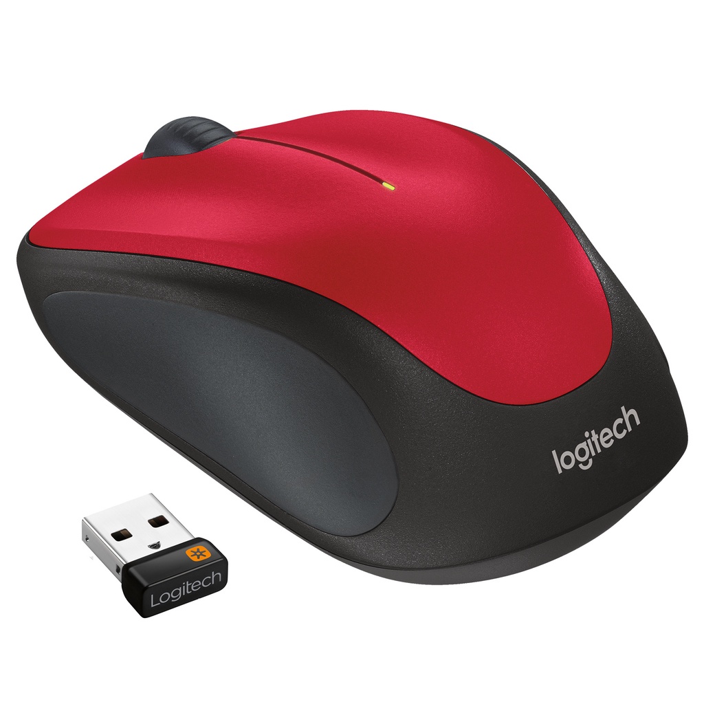 Logitech M235 Mouse Wireless Grip Karet Nyaman - Red (2)