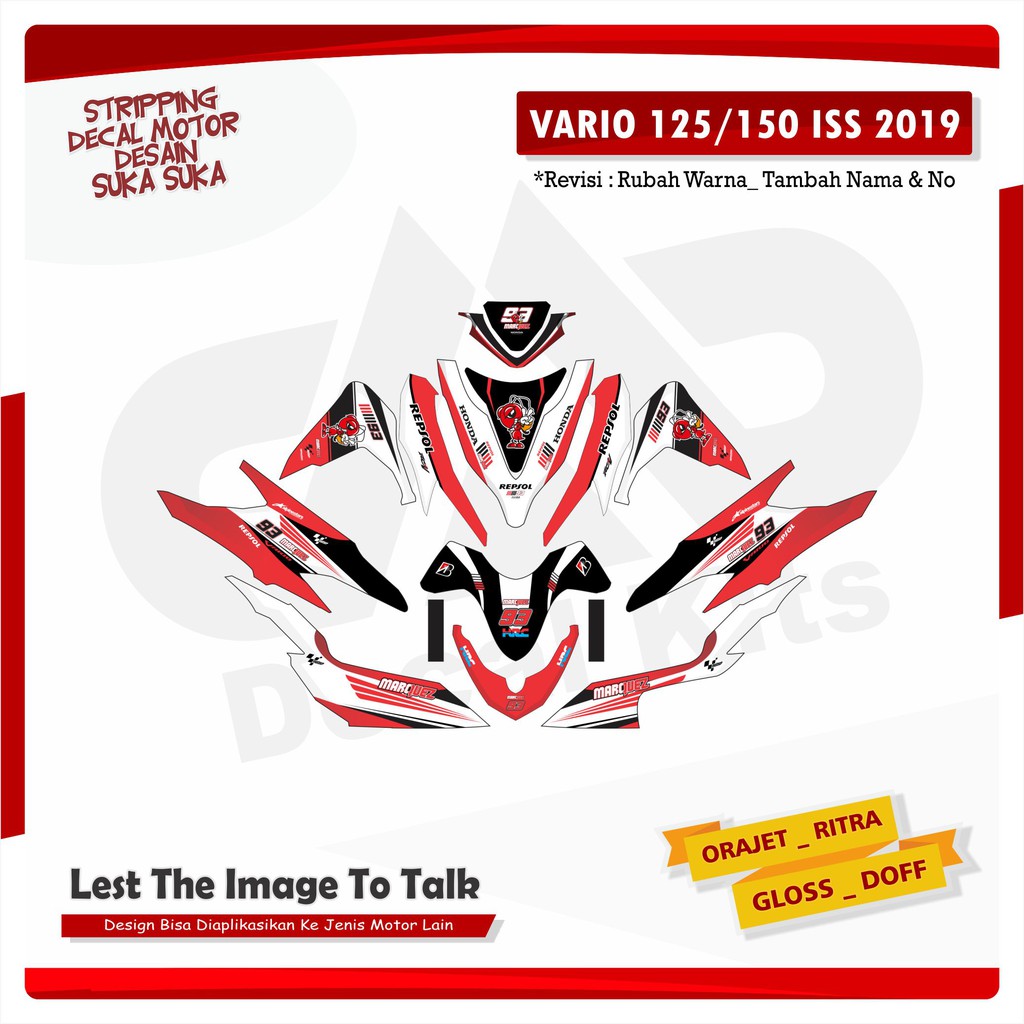Jual STICKER HONDA VARIO 125-150 ISS FULL BODY COSTUM REPSOLL 93