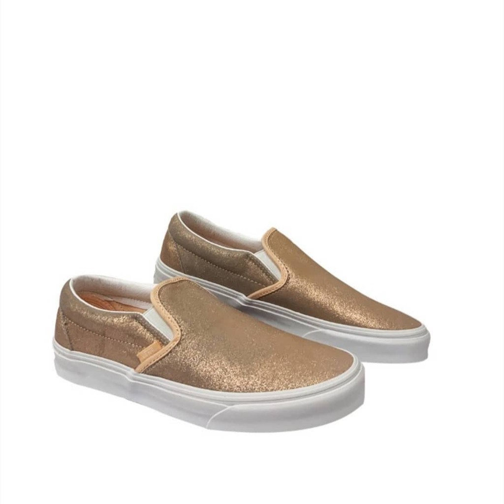 Rose gold slip on 2024 vans