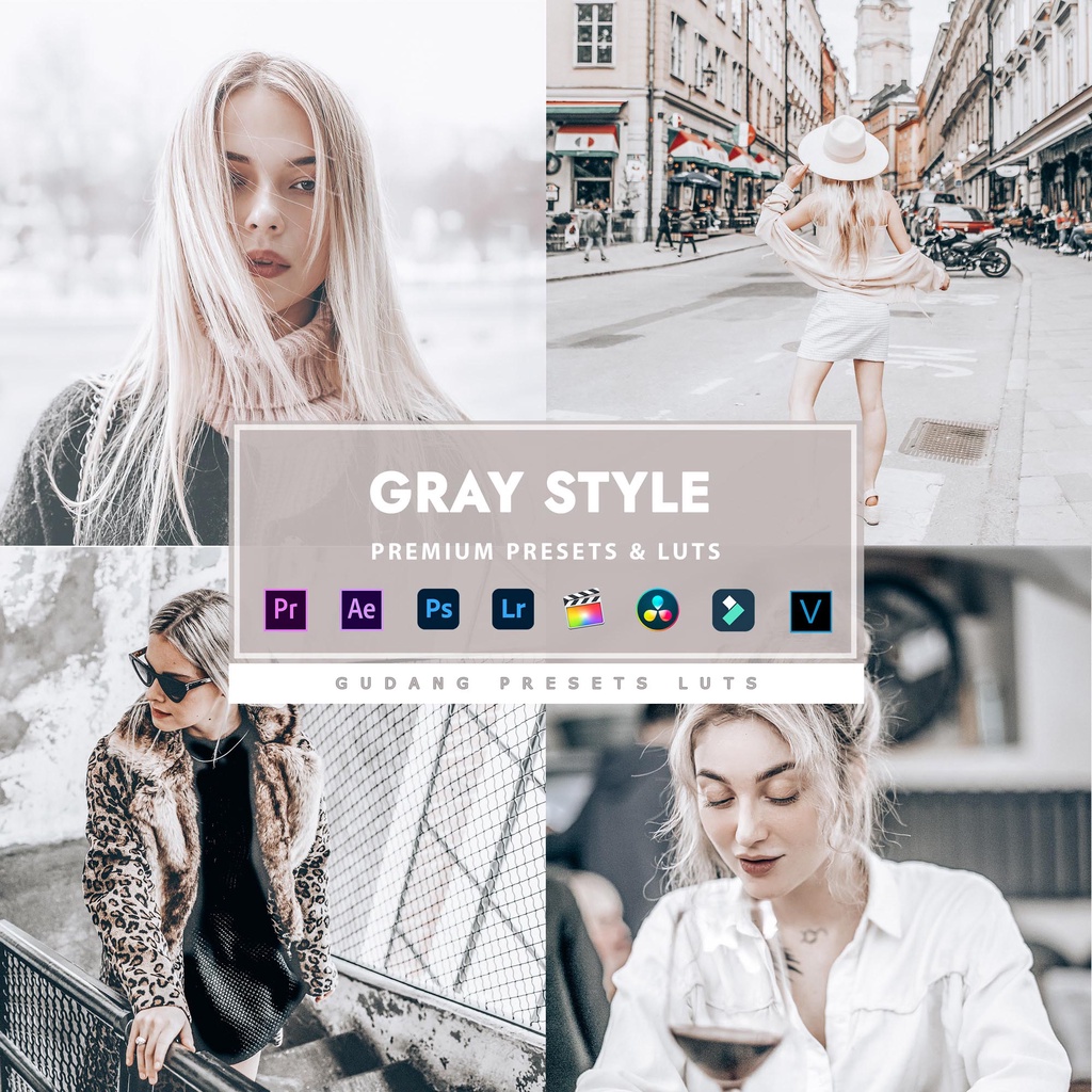 Jual BISA VN Gray Style Premium Preset Lightroom LUTs Android IOS PC Premiere Pro Davinci