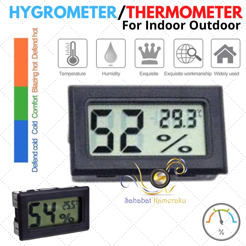 Jual Higrometer Hygrometer Kelembaban Suhu dan Termometer/Temperatur