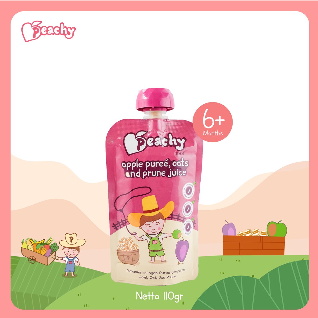 Jual Peachy Apple, Oats and Prune Juice Puree 110gr Shopee Indonesia