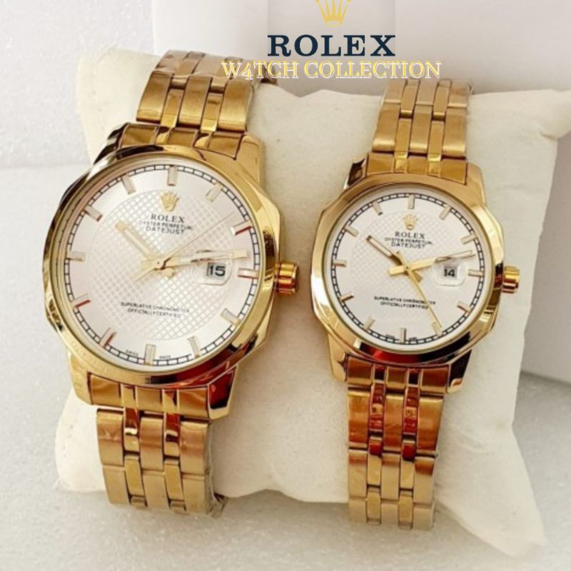 Jam Tangan Rolex Original Quartz Jam Couple Pasangan Stainless Steel BISA COD