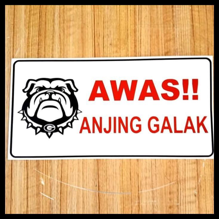 Jual Sign Sticker Awas Anjing Galak 10X20Cm K3 Rambu Stiker Label