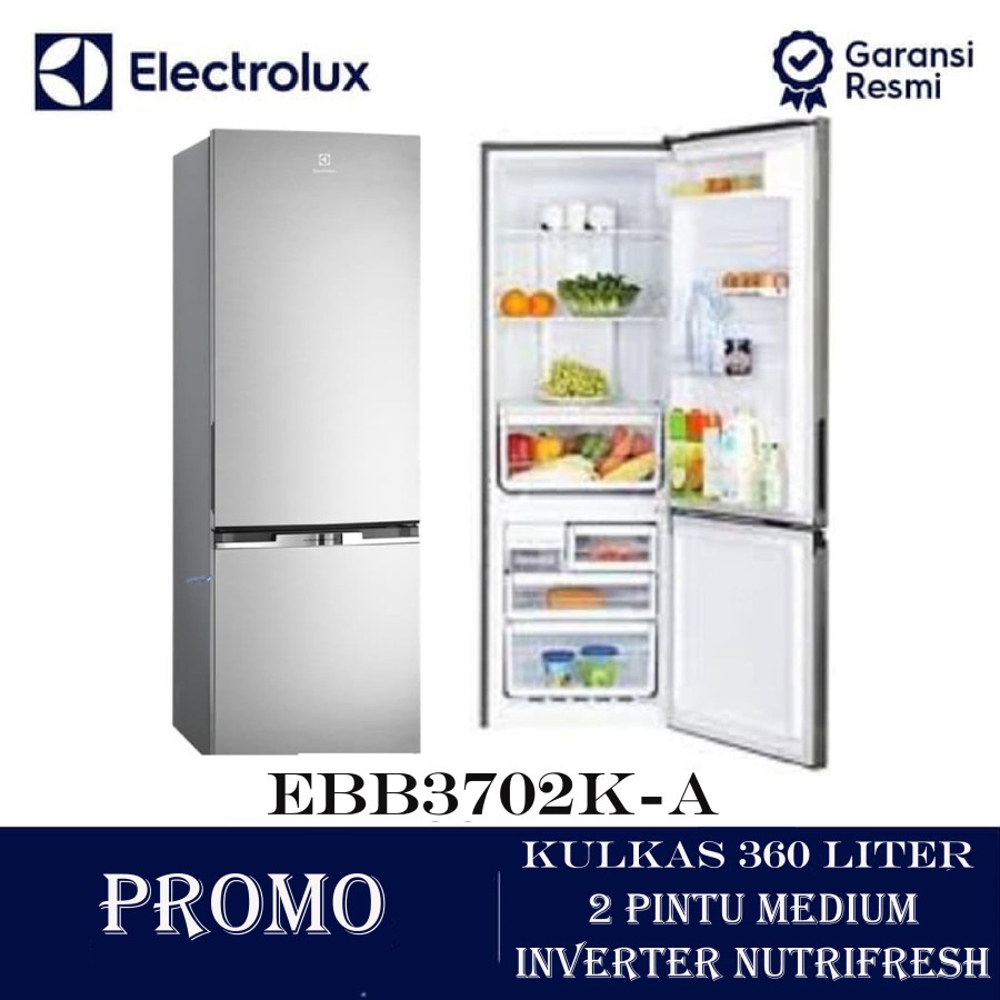 Jual ELECTROLUX KULKAS 2 PINTU 360 LITER ULTIMATE TASTE EBB3702K-A ...