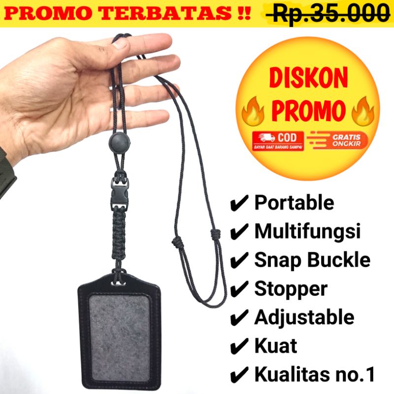 Jual ID Card Lanyard Name Tag Kartu Tanda Pengenal Paracord Original