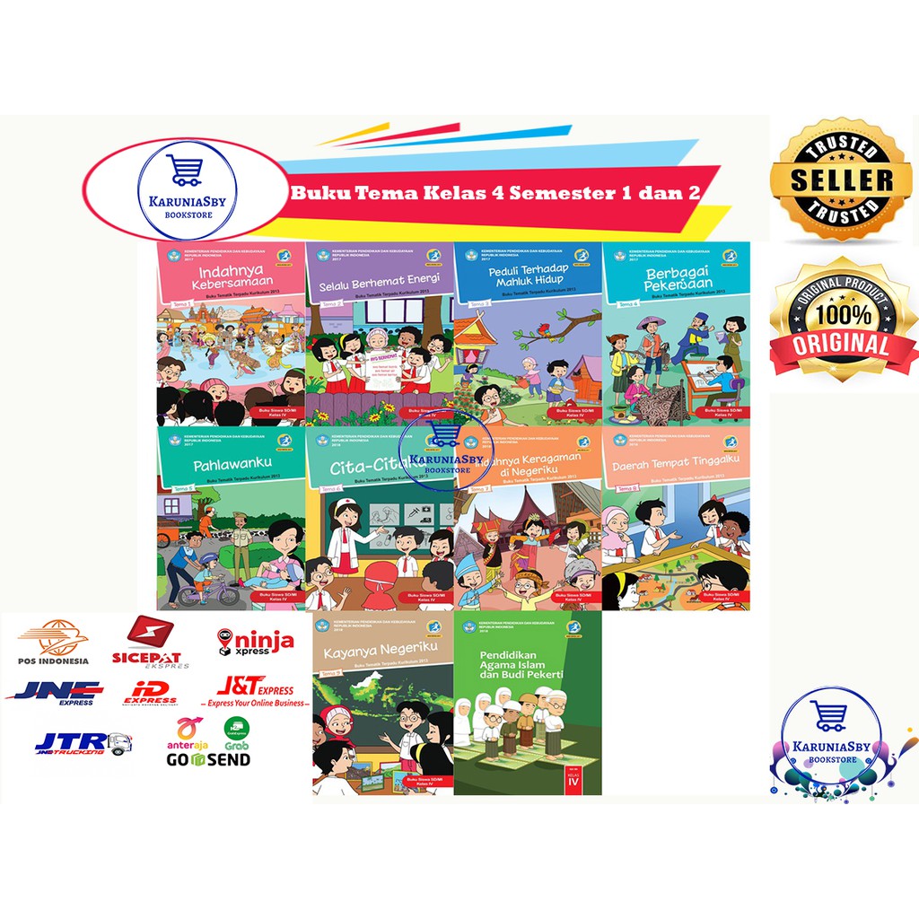 Jual BUKU TEMATIK SD KELAS 4 TEMA 1,2,3,4,5,6,7,8,9 AGAMA ISLAM DIKNAS ...