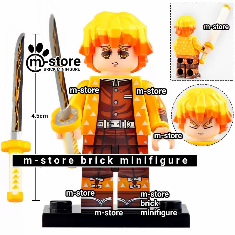 Jual Brick Demon Slayer Kimetsu No Yaiba Mugen Train Zenitsu Agatsuma Mini Toy Figure Shopee 7607