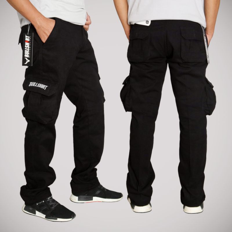 Jual CELANA CARGO PANJANG HITAM BULLSHIRT PRIA | Shopee Indonesia