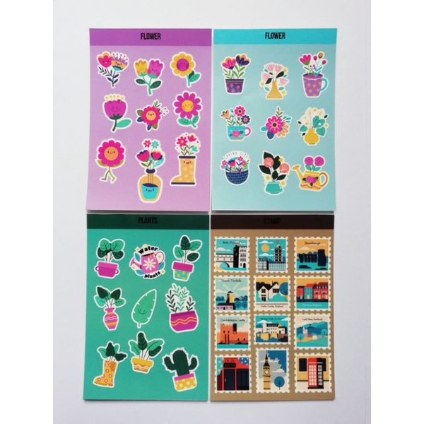 Jual [ST-KC-02] Stickers Sheet Cute Stickers Flower Stickers Plants ...