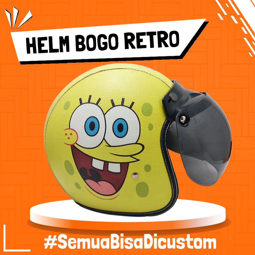 Jual Helm Bogo Retro Kulit Spongebob Murah Ukuran Dewasa Shopee Indonesia