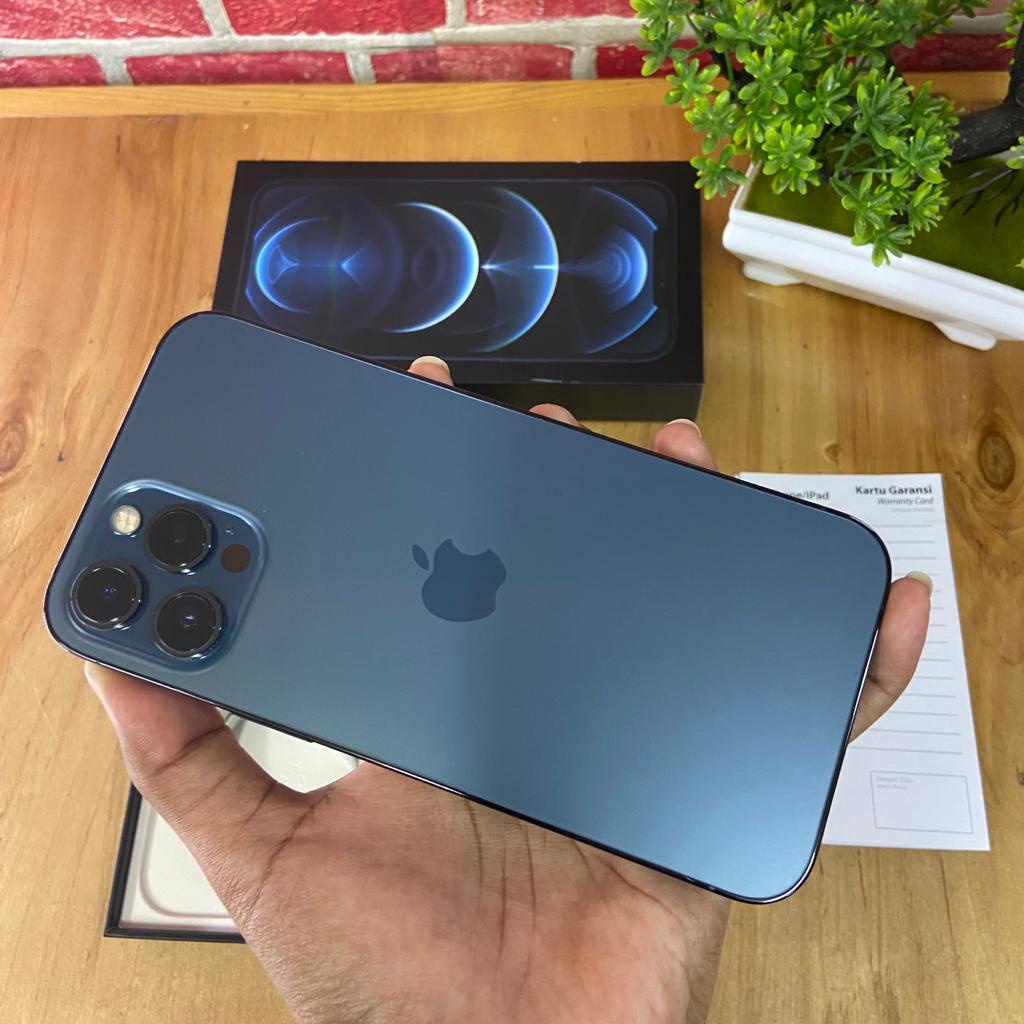 Jual iPhone 12 Pro Max 128GB Pasific Blue Ex IBOX Istimewa Full