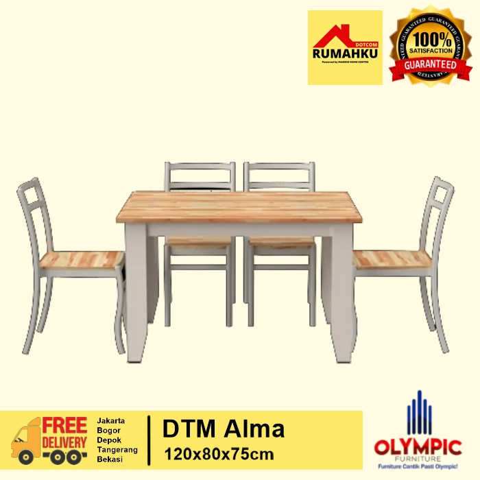 Jual MEJA MAKAN MINIMALIS - MEJA MAKAN SET 4 KURSI - DTM ALMA - OLYMPIC ...