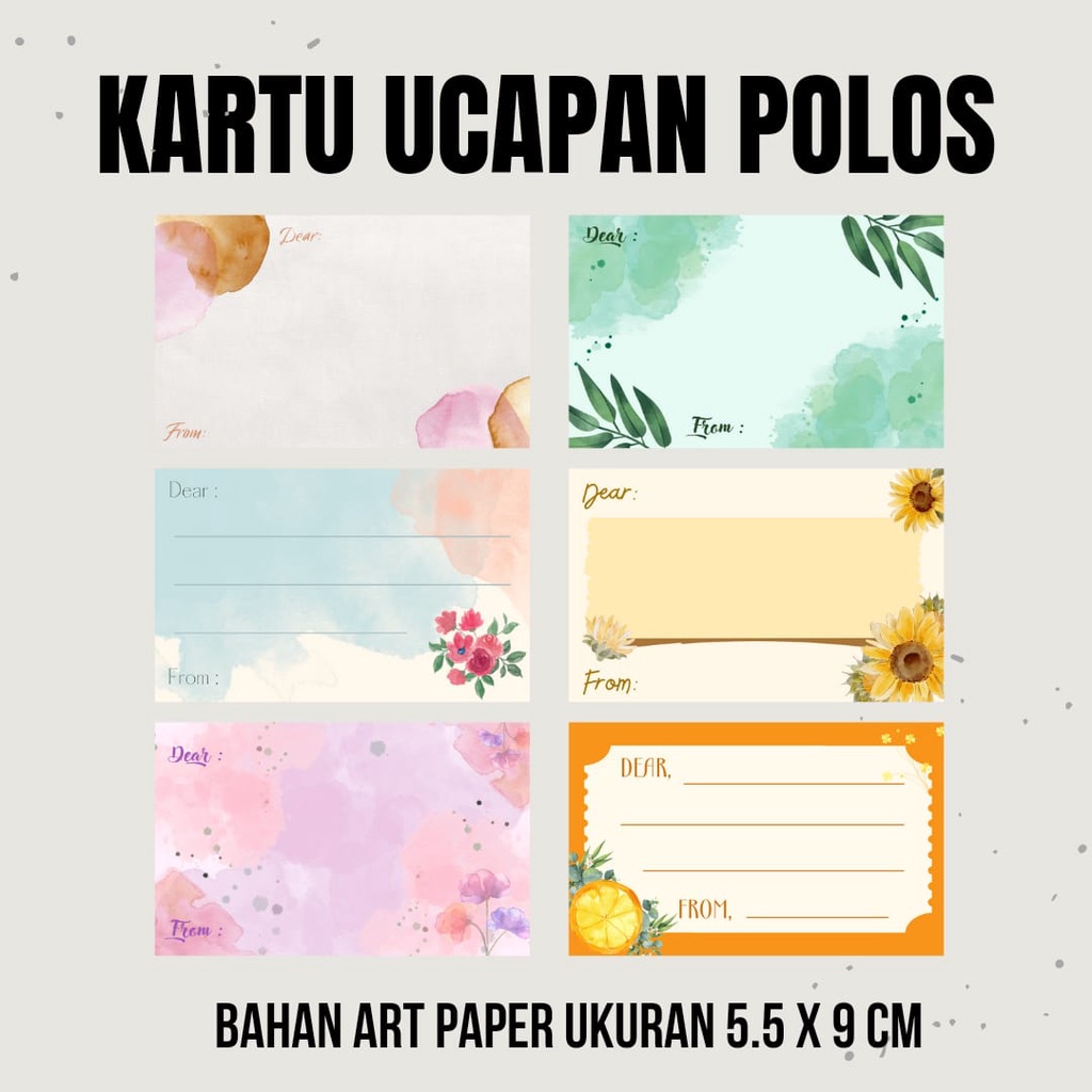 Jual Kartu Ucapan Polos Kosong Blank Greeting Card T Cards Aesthetic