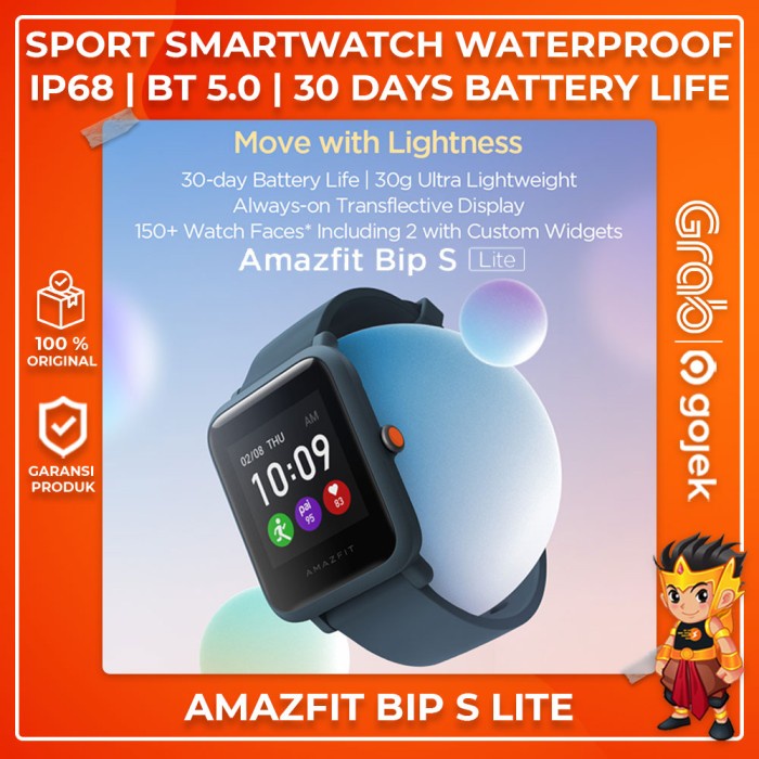Jual AMAZFIT Bip S Lite Smartwatch Sport Jam Tangan Waterproof