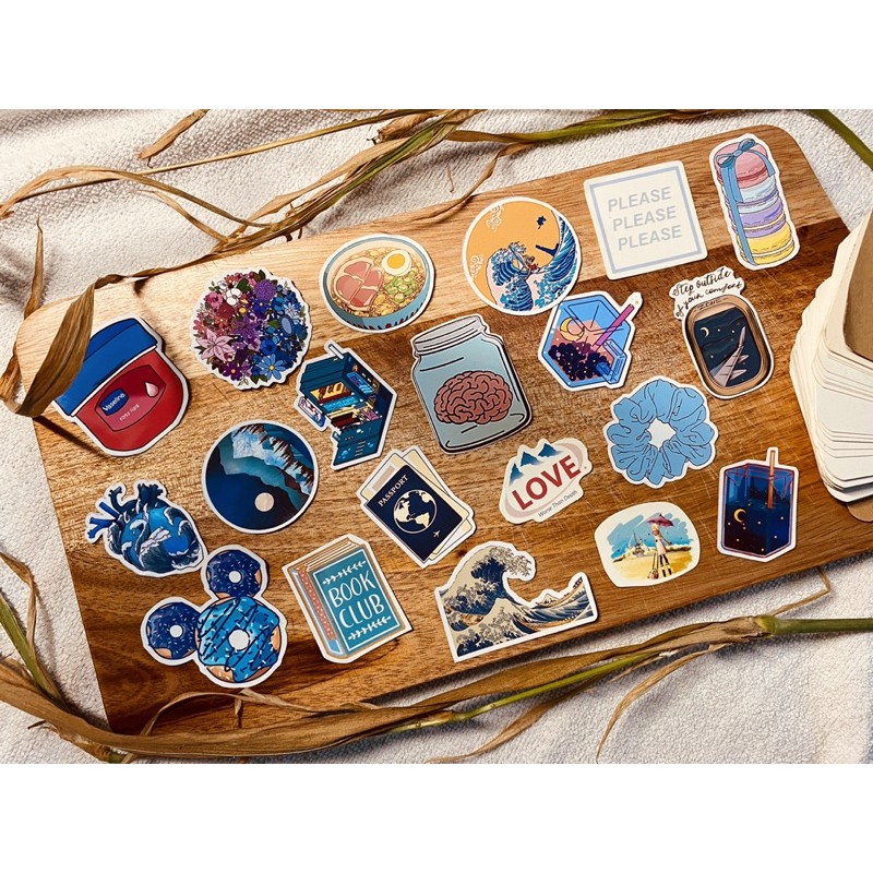 Jual Aesthetic Sticker Blue Theme (20pcs) | Shopee Indonesia