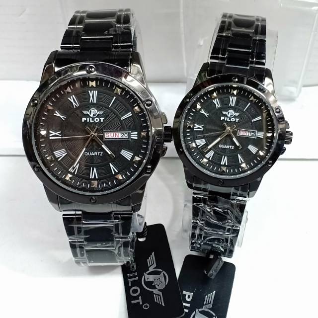 Jual Jam tangan Pilot Couple Rantai Hitam Shopee Indonesia