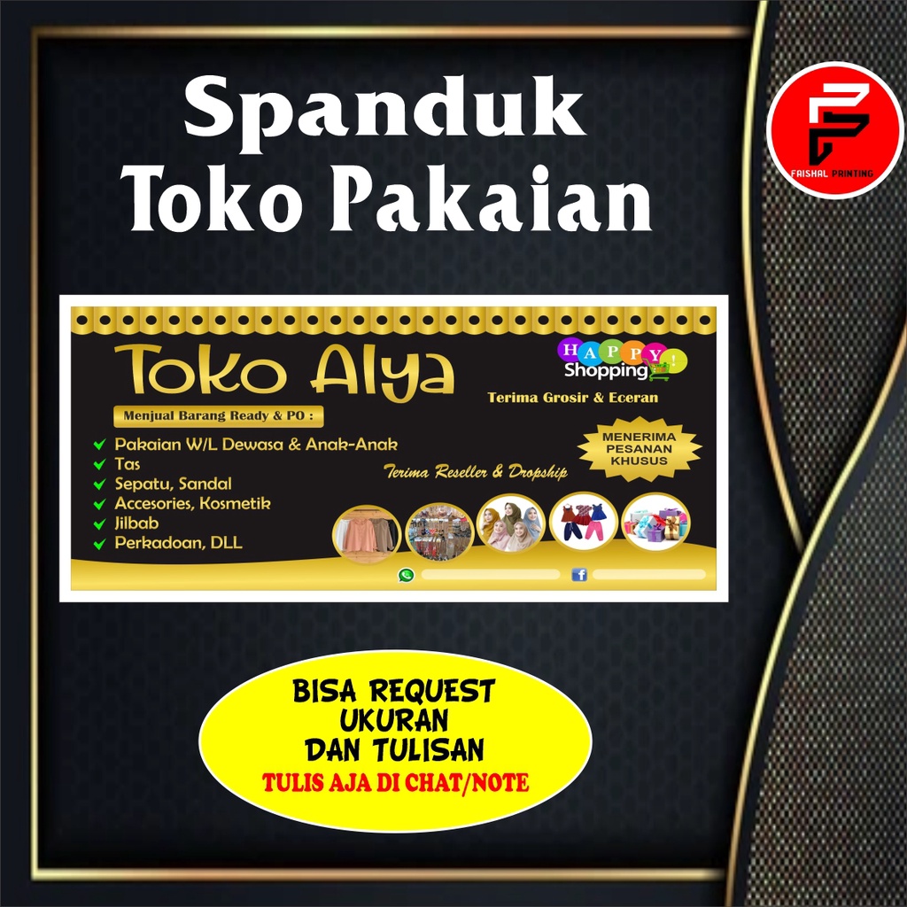 Jual Spanduk Toko Pakaian Banner Toko Baju Spanduk Kustom Ukuran X Meter Shopee Indonesia