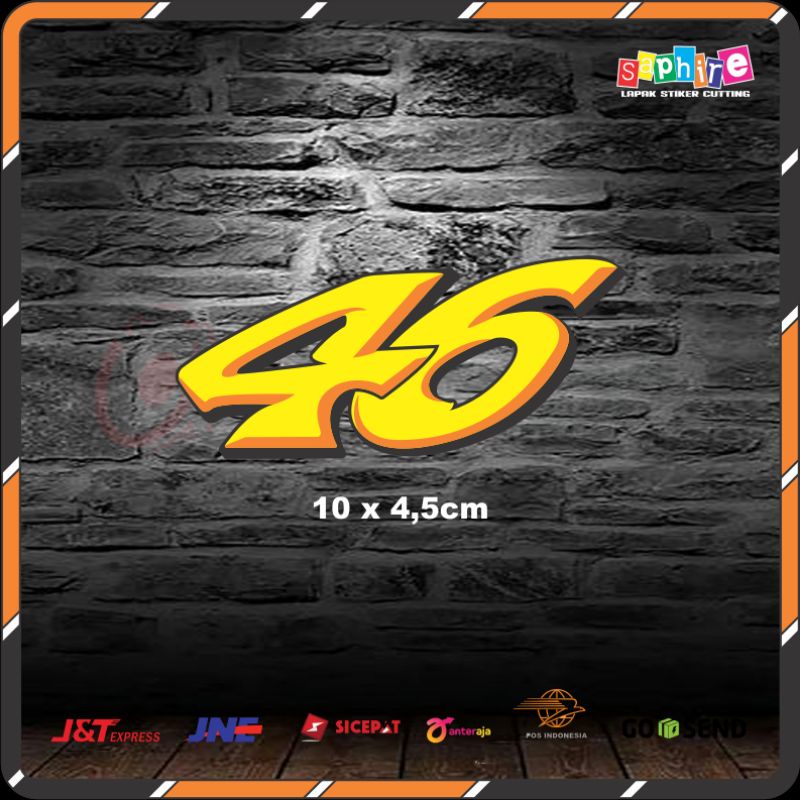 Jual Sticker stiker cutting nomor 46 multiwarna | Shopee Indonesia