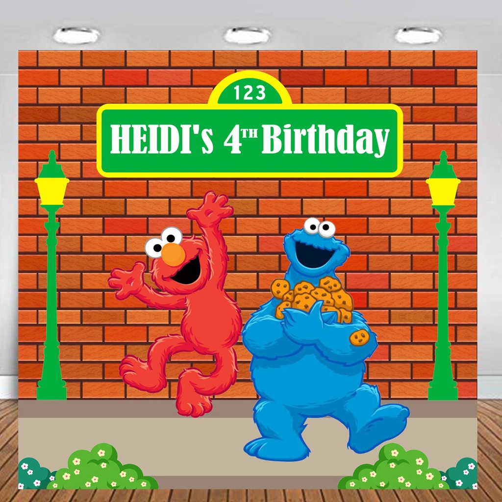 Jual Elmo Sesame Street Backdrop Banner Birthday / Spanduk Hiasan ...