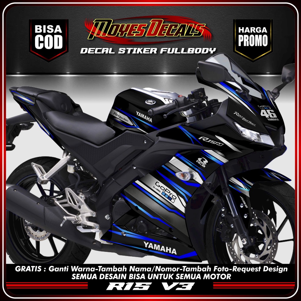 Jual decal stiker r15 v3 fullbody mandalika variasi stiker motor r15 v3 ...