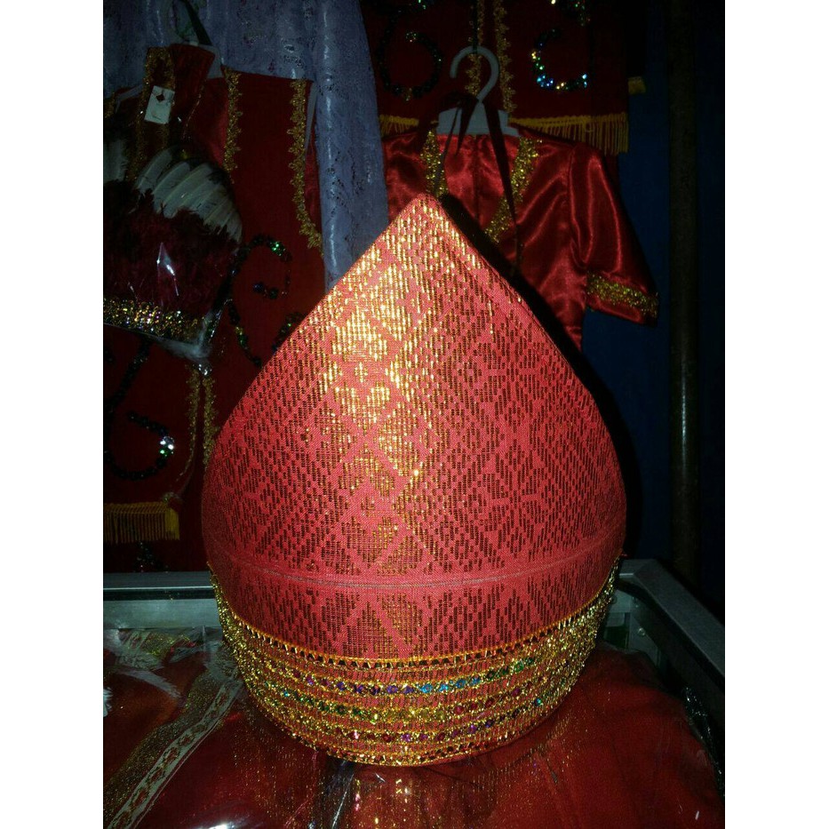 Jual Jual perlengkapan pakaian adat daerah topi padang songket asesoris