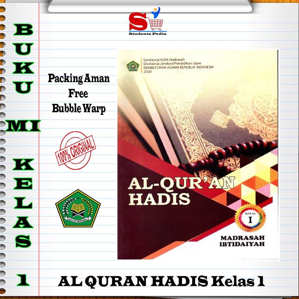 Jual Buku Siswa Al Quran Hadis Kelas 1 MI KEMENAG | Shopee Indonesia