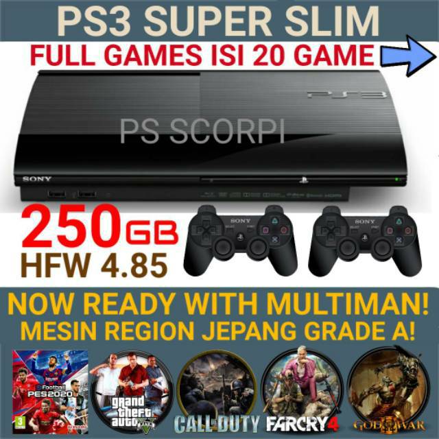 Jual Playstation 3 Ps3 Super Slim 250gb full games | Shopee Indonesia