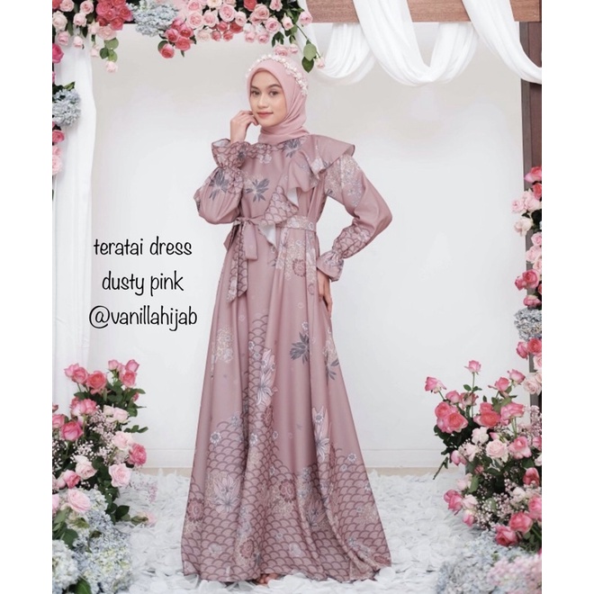 Jual teratai dress by vanilla hijab Shopee Indonesia