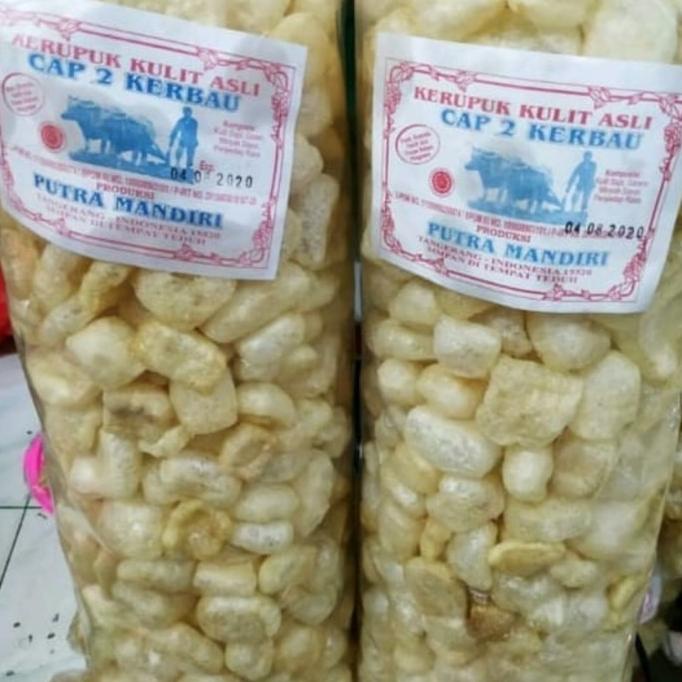 Jual Kerupuk Kulit Sapi Rambak Jangek Cap 2 Kerbau 1kg Shopee