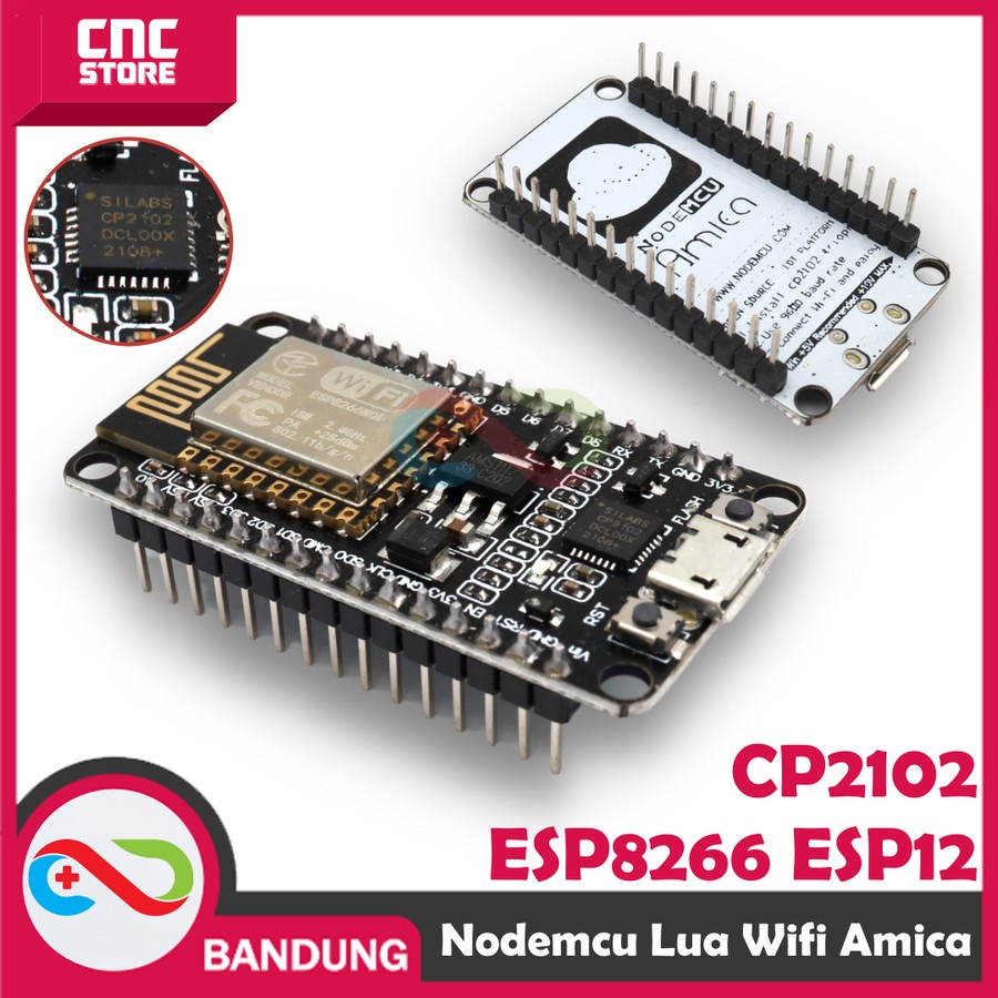 Jual NODEMCU AMICA LUA WIFI V3 4MB 32MBITS FLASH ESP8266 ESP12 CP2102 ...