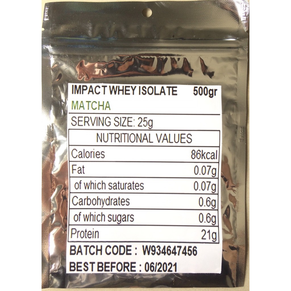 Jual REPACK - IMPACT WHEY ISOLATE 20 Serving / 500 Gram MATCHA UK ...