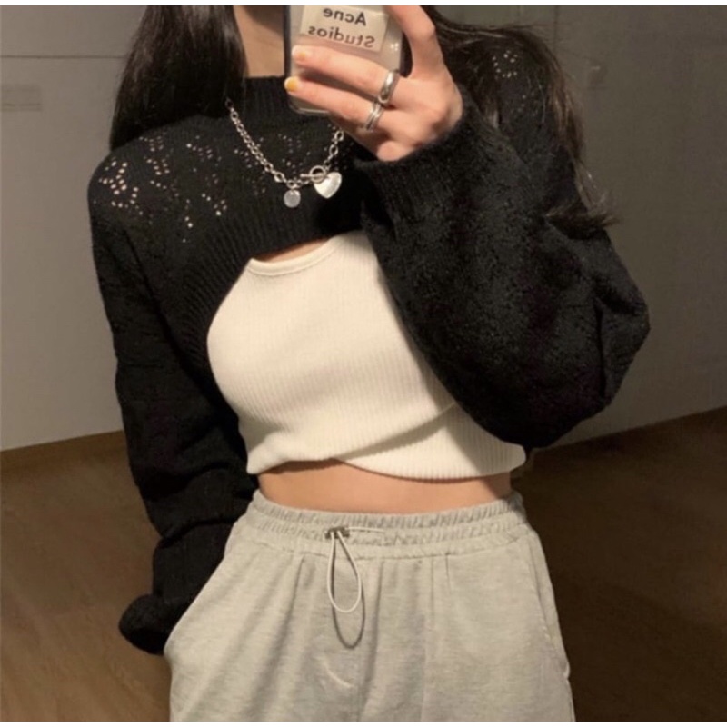 Jual YURA CROP TOP RAJUT | Shopee Indonesia