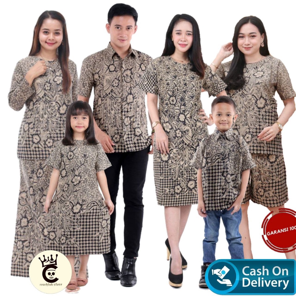 Jual Baju Batik Couple Keluarga Modern Abu Set Sarimbit Batik Kemeja Dress Pasangan Suami Istri 1401