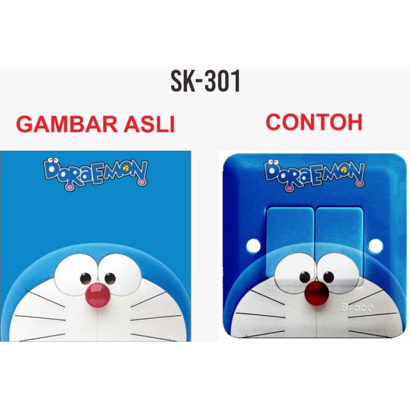 Jual Sticker Colokan Listrik / Stiker Saklar Lampu Karakter Kucing Biru ...