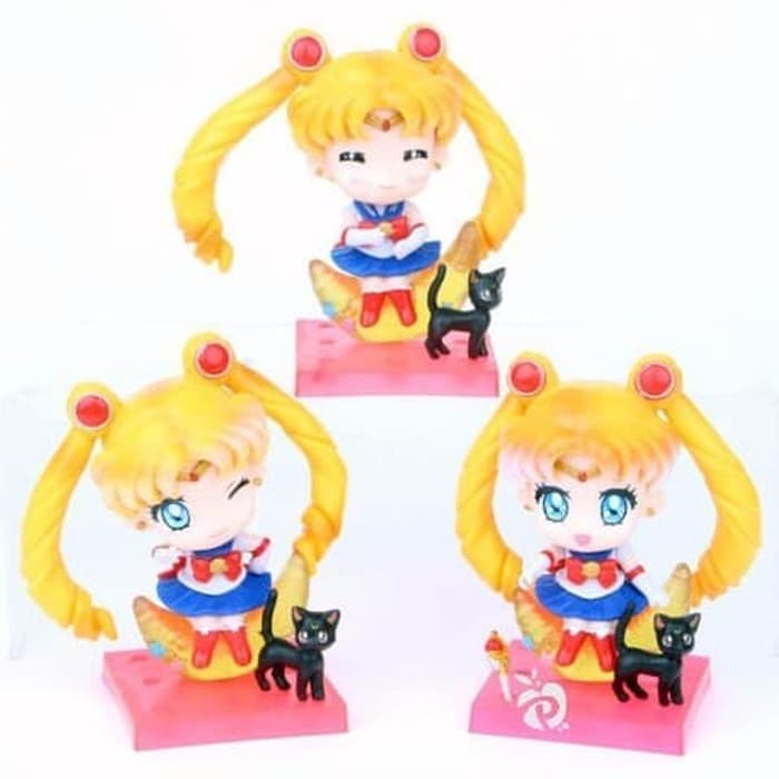 Jual ACTION FIGURE SAILOR MOON CHIBI TOPPER CAKE SET 3 PAJANGAN ...