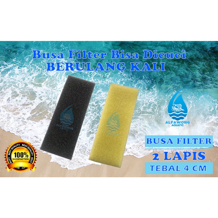 Jual Kapas Aquarium Busa Filter Aquarium 2 Lapis Tebal 4 cm awet tahan