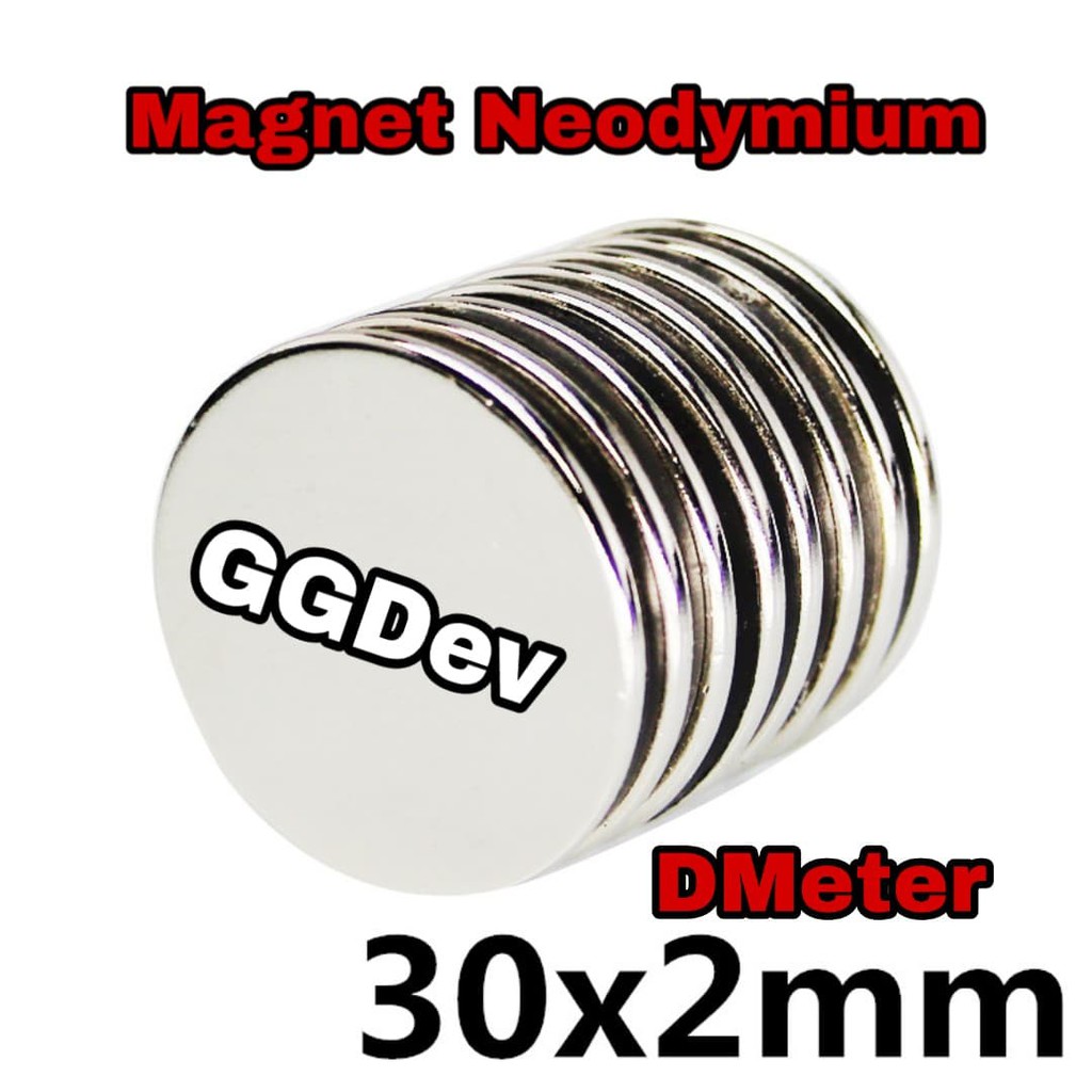 Jual MAGNET NEODYMIUM SUPER KUAT 30x2 MM - Silver (Harga per pcs ...