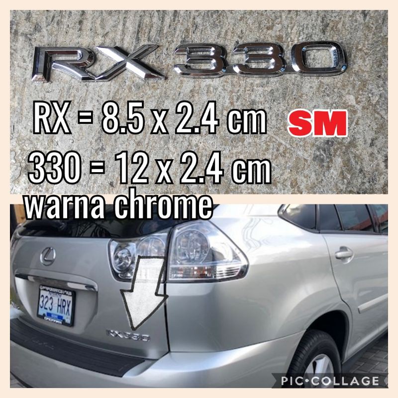Jual emblem tulisan RX 270 RX 300 RX 330 RX 350 emblem bagasi lexus ...