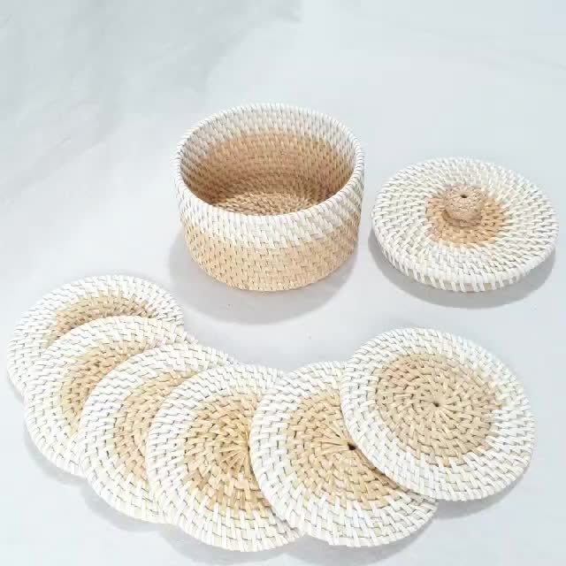 Jual LusioSB Coaster Rotan Alas Gelas Rotan Tahan Panas | Shopee Indonesia