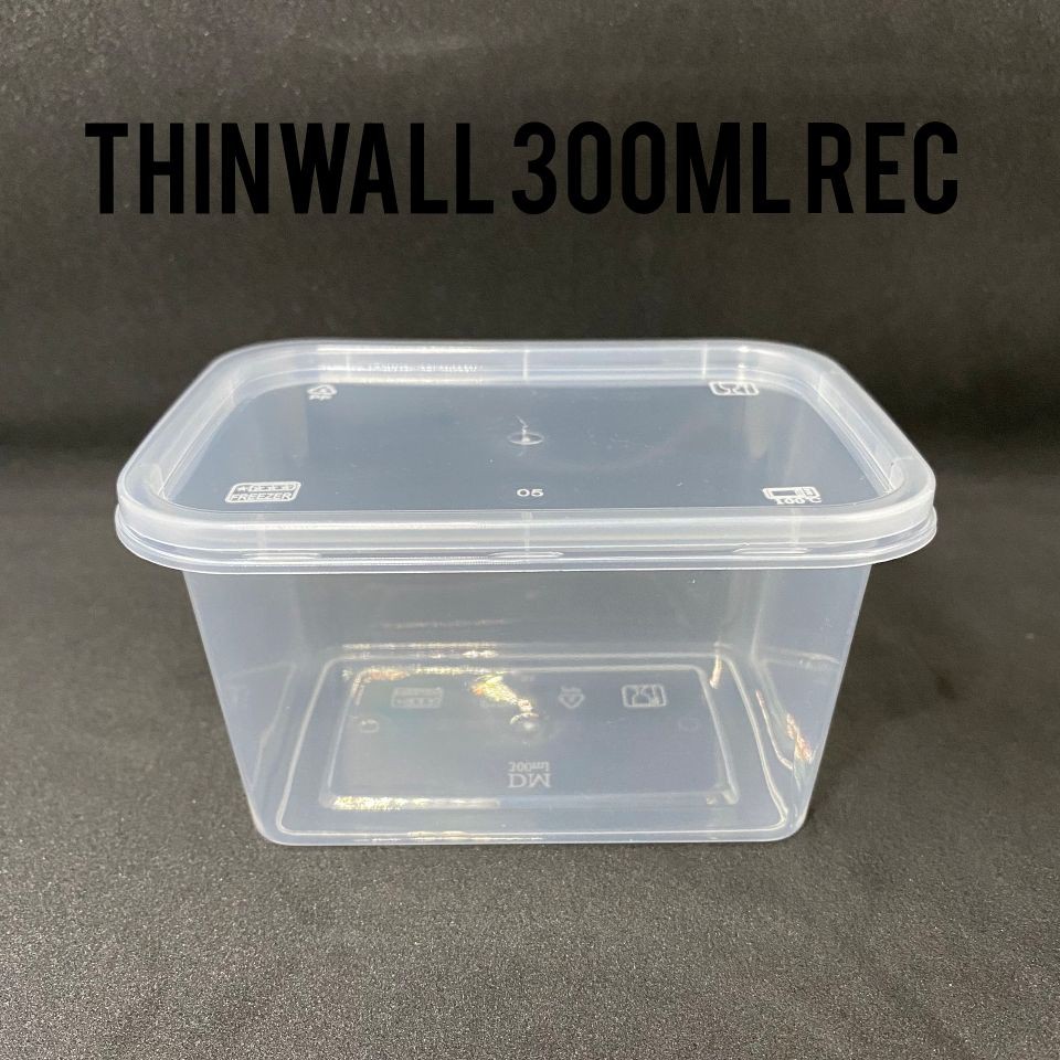 Jual Thinwall 300ml Kotak Makan Wadah Kotak Plastik Rec Rectangle Shopee Indonesia 8746